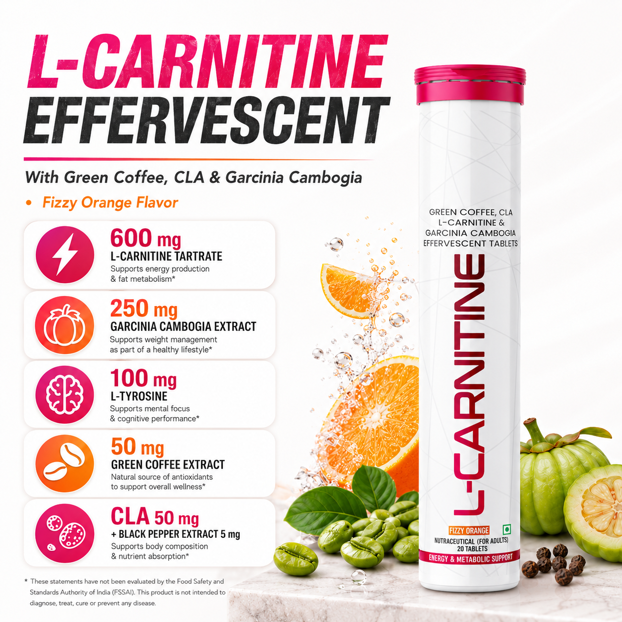 BIONIK NUTRITION L-Carnitine Effervescent Tablets pack image 2