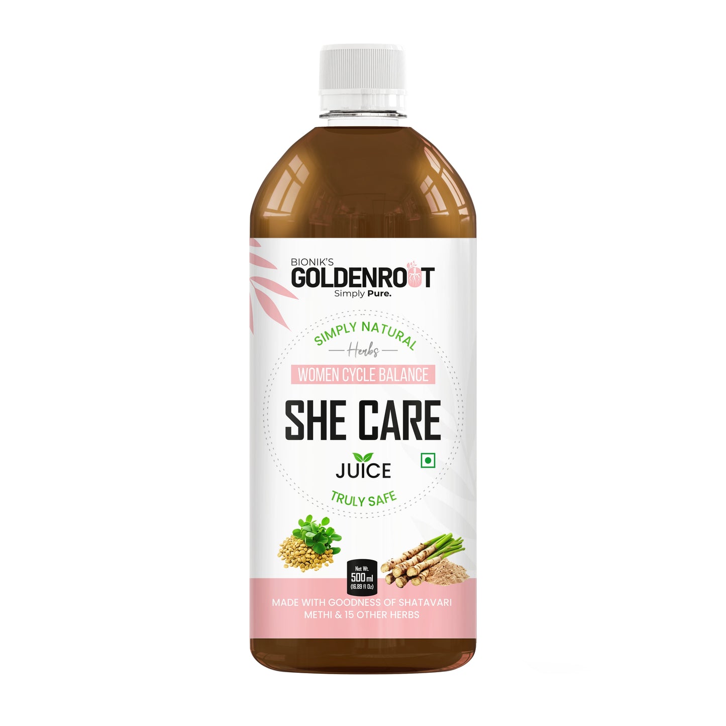 Bionik GoldenRoot She Care Juice for Women | Herbal Wellness | 500 ml