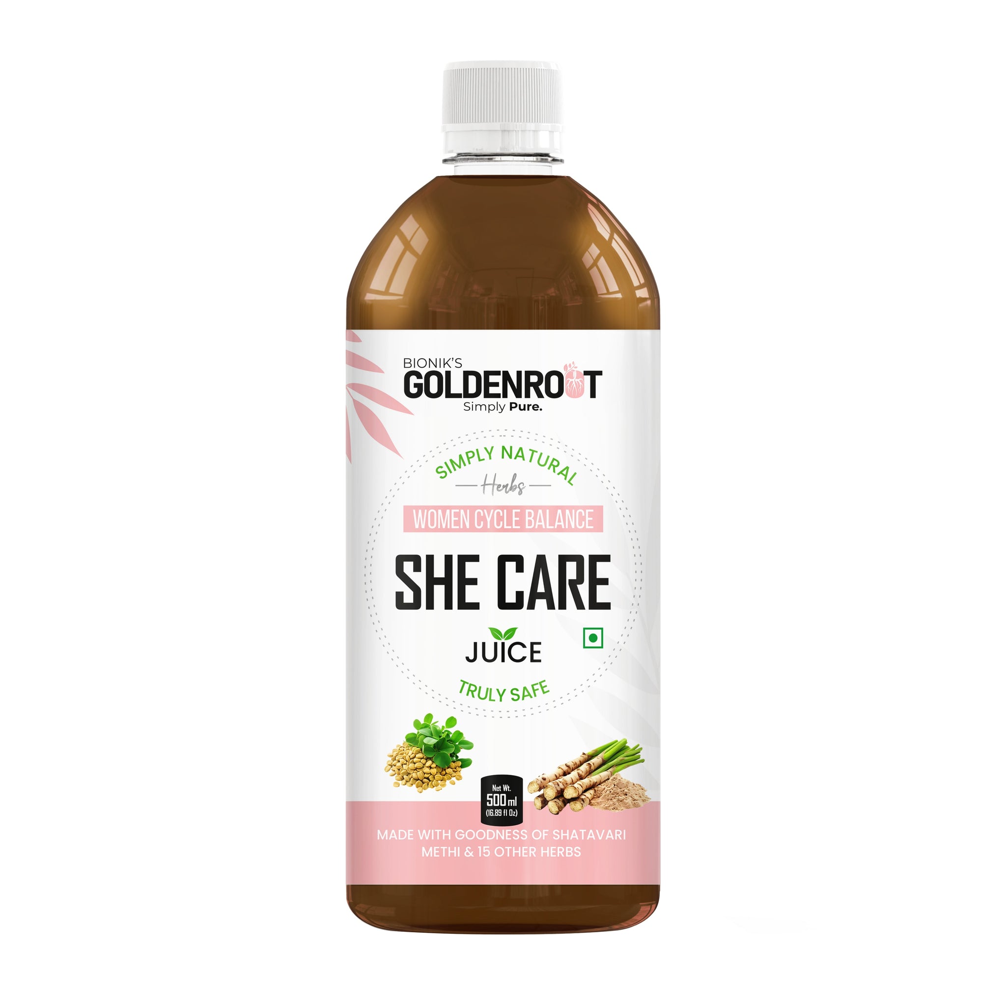 Bionik GoldenRoot She Care Juice for Women | Herbal Wellness | 500 ml