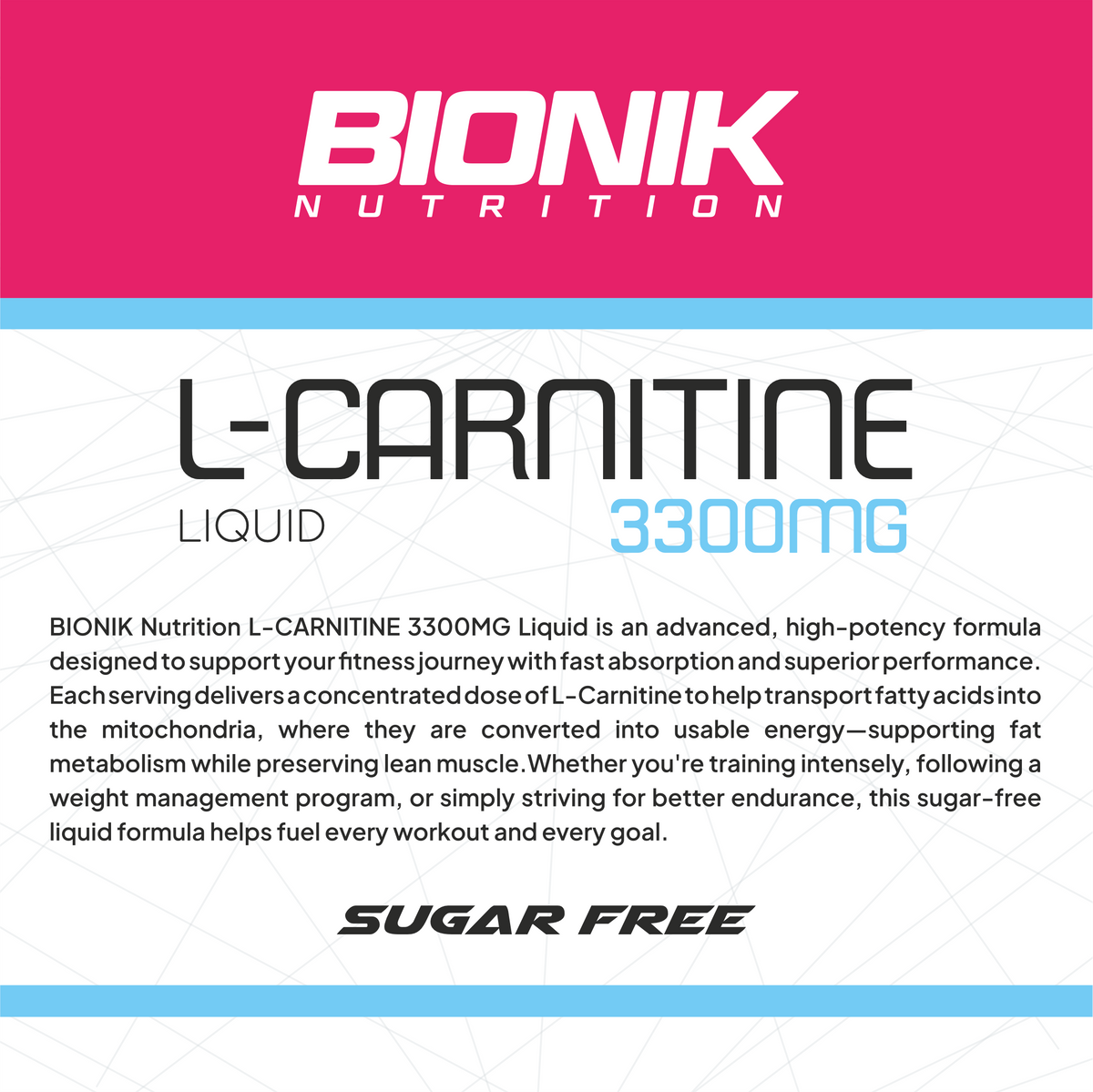 BIONIK NUTRITION L-Carnitine Liquid 3300mg L-Carnitine – Mix Fruit Punch