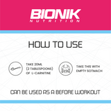 BIONIK NUTRITION L-Carnitine Liquid 3300mg L-Carnitine – Mix Fruit Punch