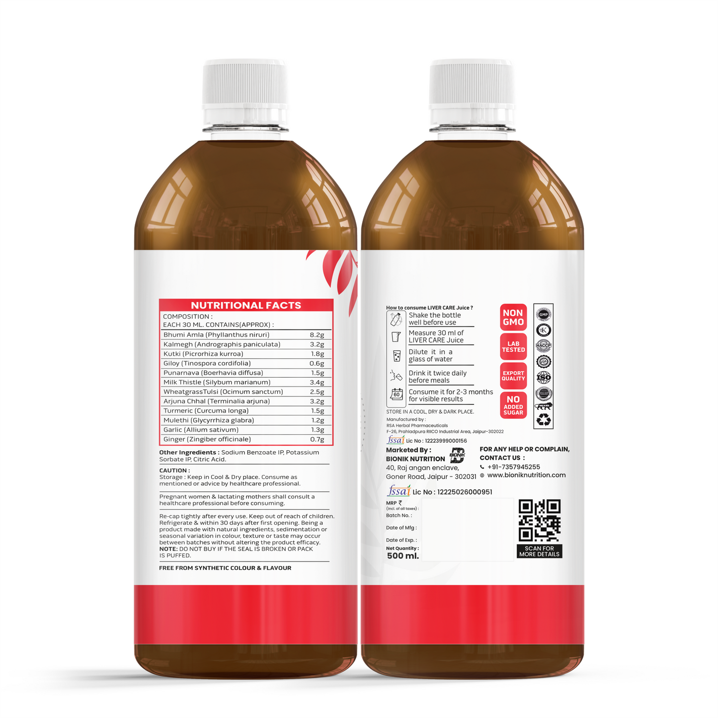 Bionik GoldenRoot Cholesterol BP Care Juice | Herbal Heart Wellness | 500 ml