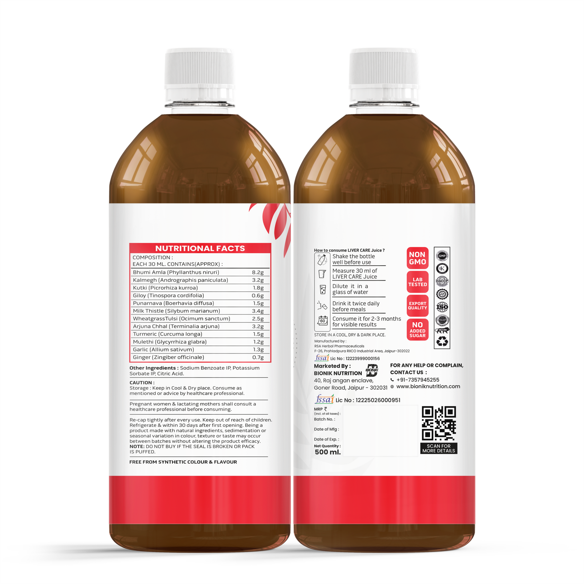 Bionik GoldenRoot Cholesterol BP Care Juice | Herbal Heart Wellness | 500 ml