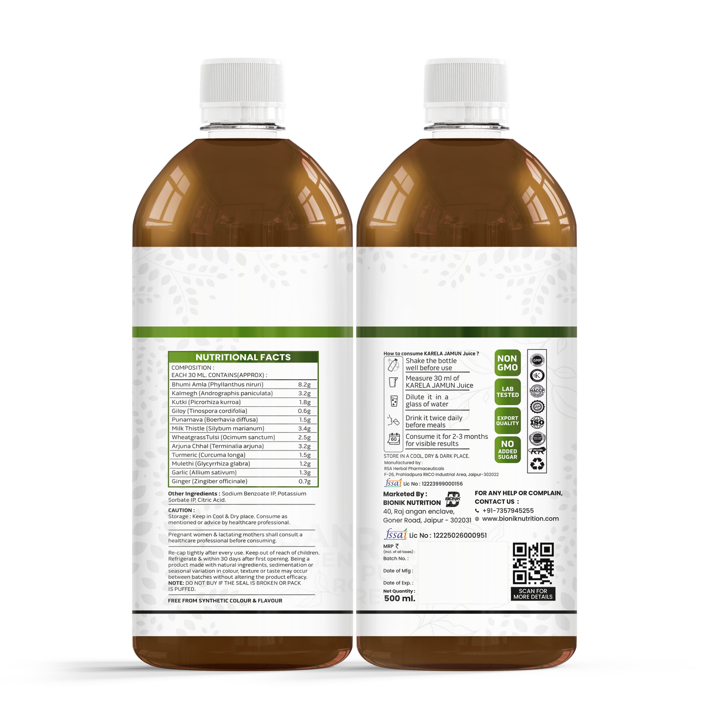 Bionik GoldenRoot Cholesterol BP Care Juice | Herbal Heart Wellness | 500 ml