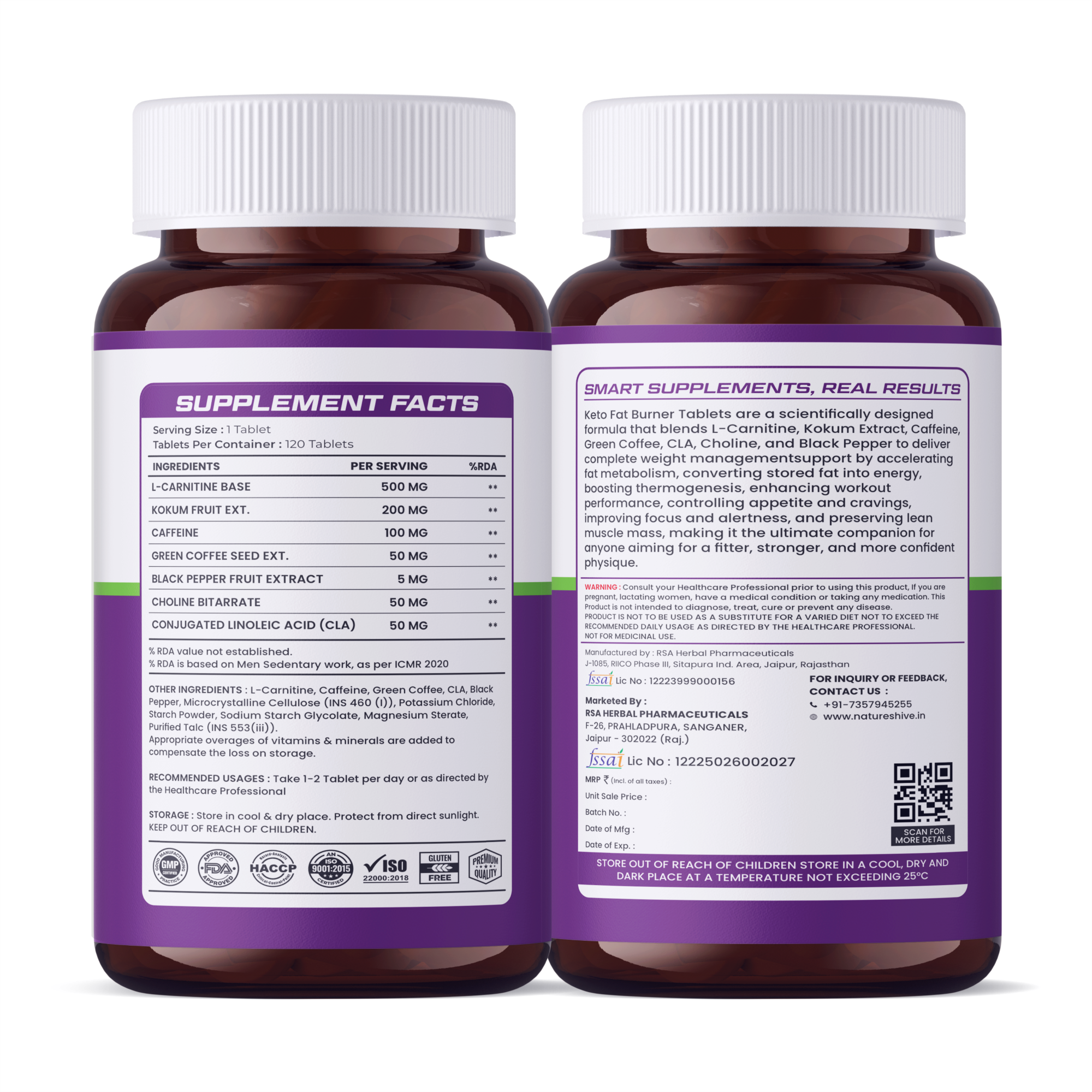 Nature's Hive Fat Burner Tablets | Weight Management Support | 60 Tablets