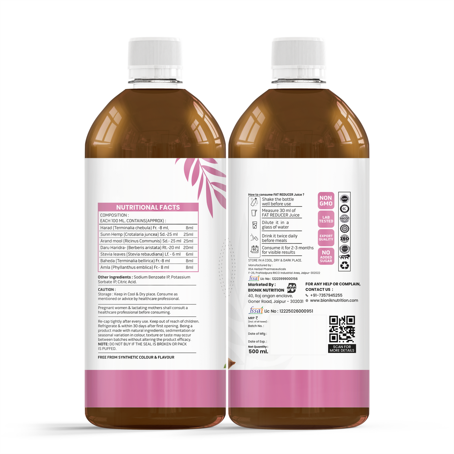 Bionik GoldenRoot GoodShape Fat Reducer Juice | Weight Wellness | 500 ml