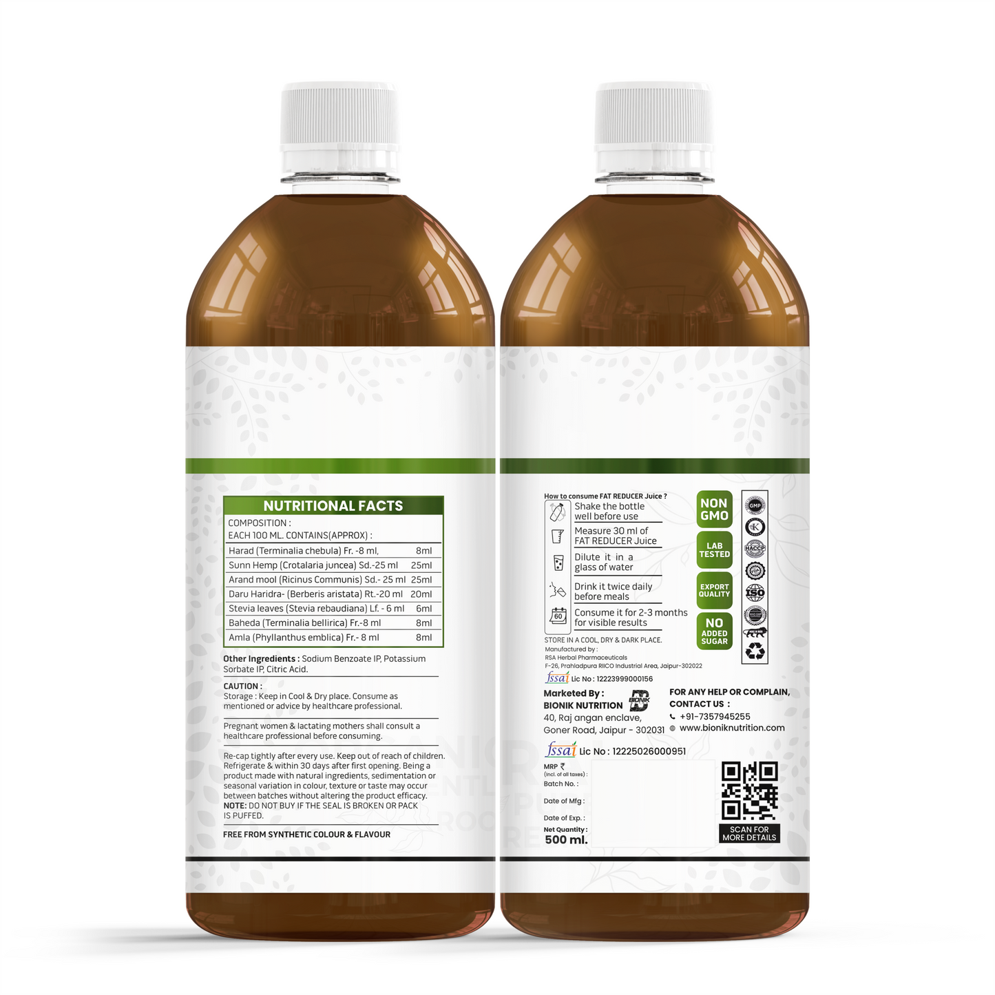 Bionik GoldenRoot GoodShape Fat Reducer Juice | Weight Wellness | 500 ml