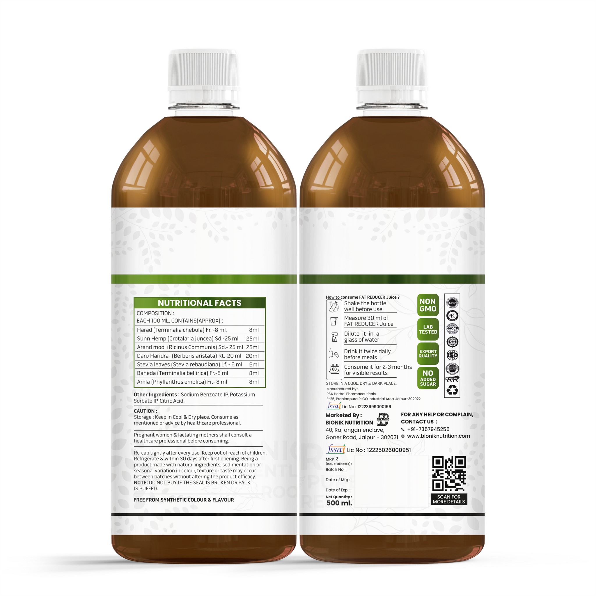 Bionik GoldenRoot GoodShape Fat Reducer Juice | Weight Wellness | 500 ml
