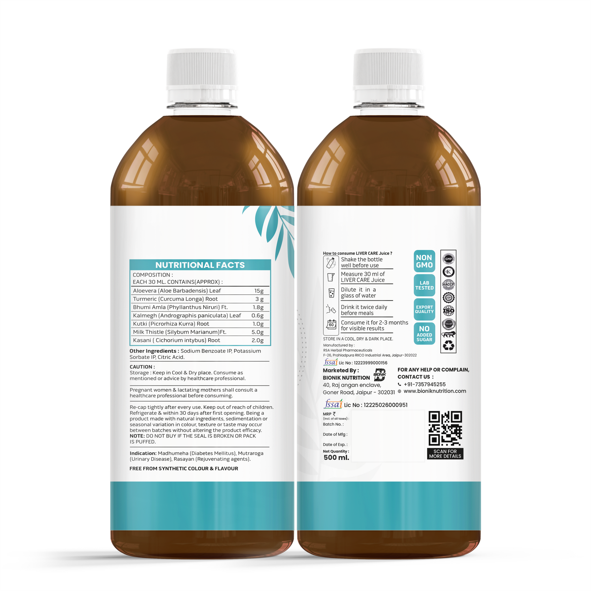 Bionik GoldenRoot Liver Care Juice | Herbal Liver Wellness | 500 ml