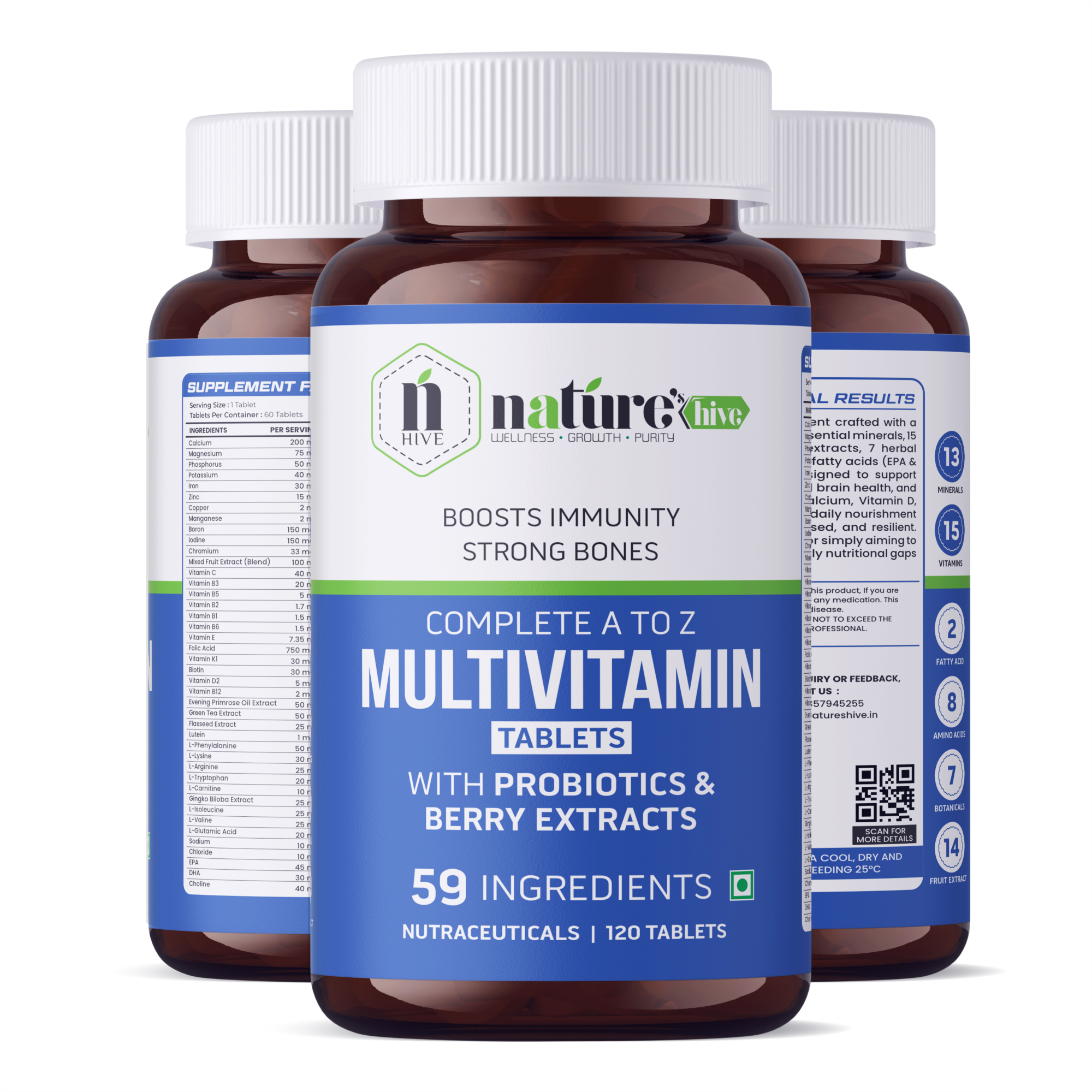 Nature's Hive Multivitamin Tablets | Daily Wellness Support | 60 Tablets