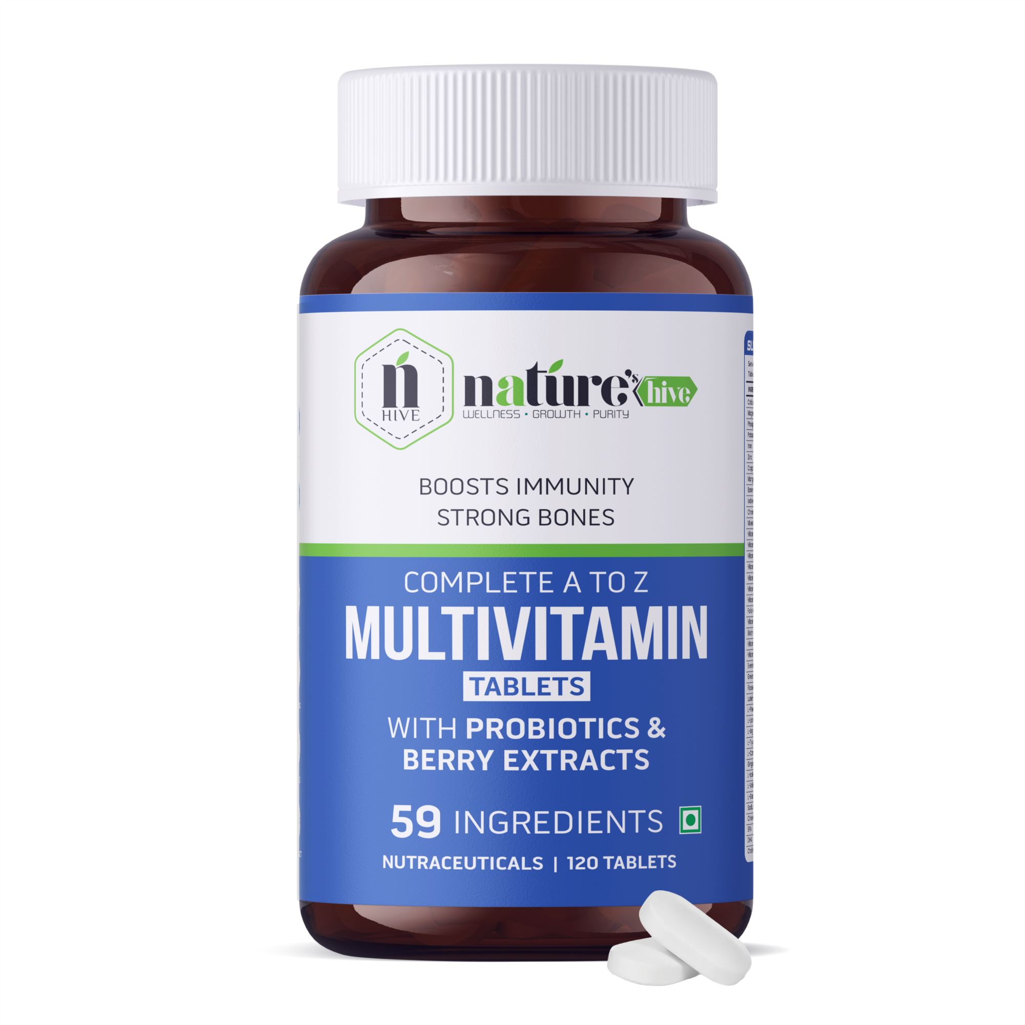 Nature's Hive Multivitamin Tablets | Daily Wellness Support | 60 Tablets