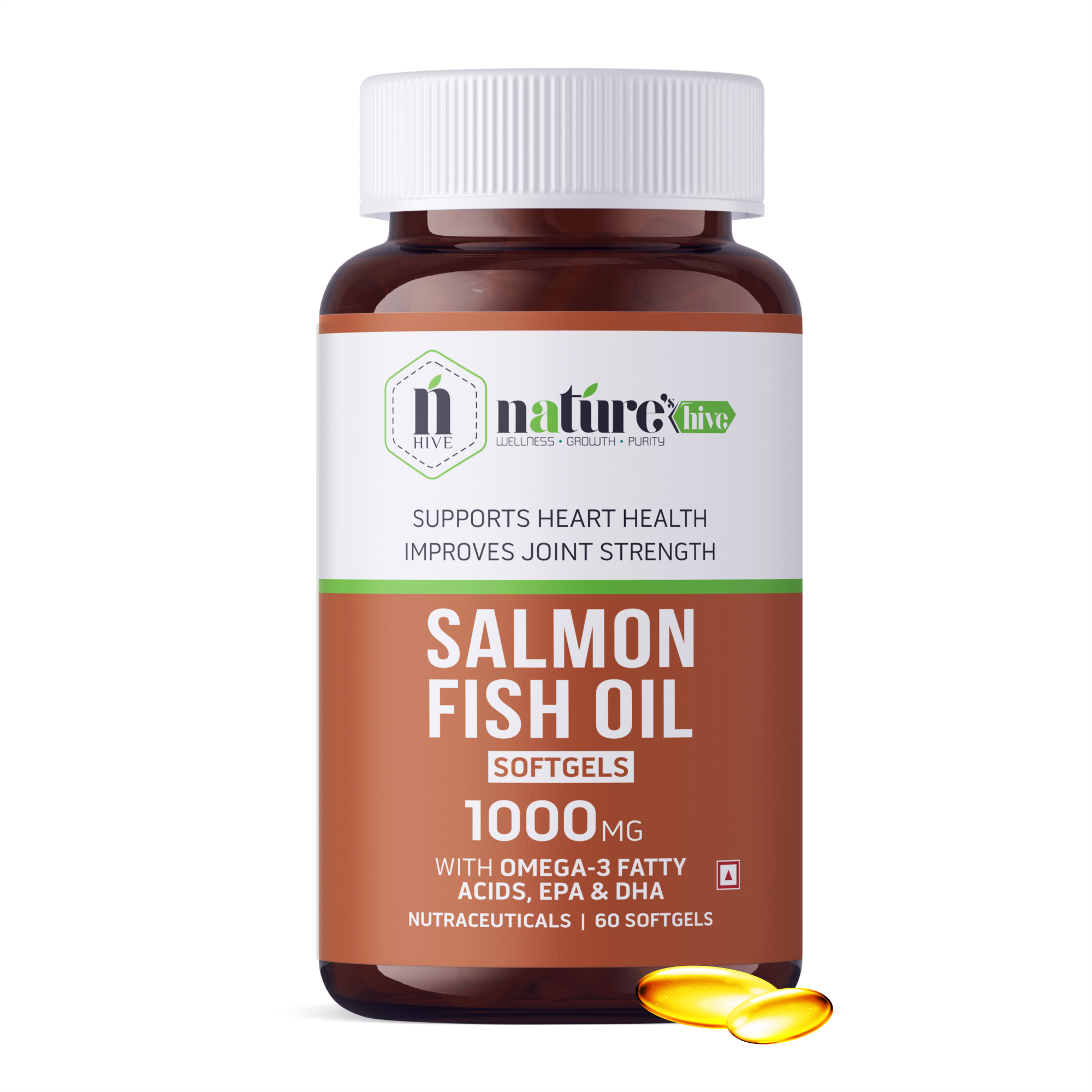 Nature's Hive Salmon Fish Oil Omega 3 Capsules | 60 Capsules