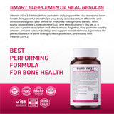BIONIK NUTRITION Vitamin D3 + K2 MK7 Tablets | 600 IU D3 & 55 mcg K2 | 120 Tablets