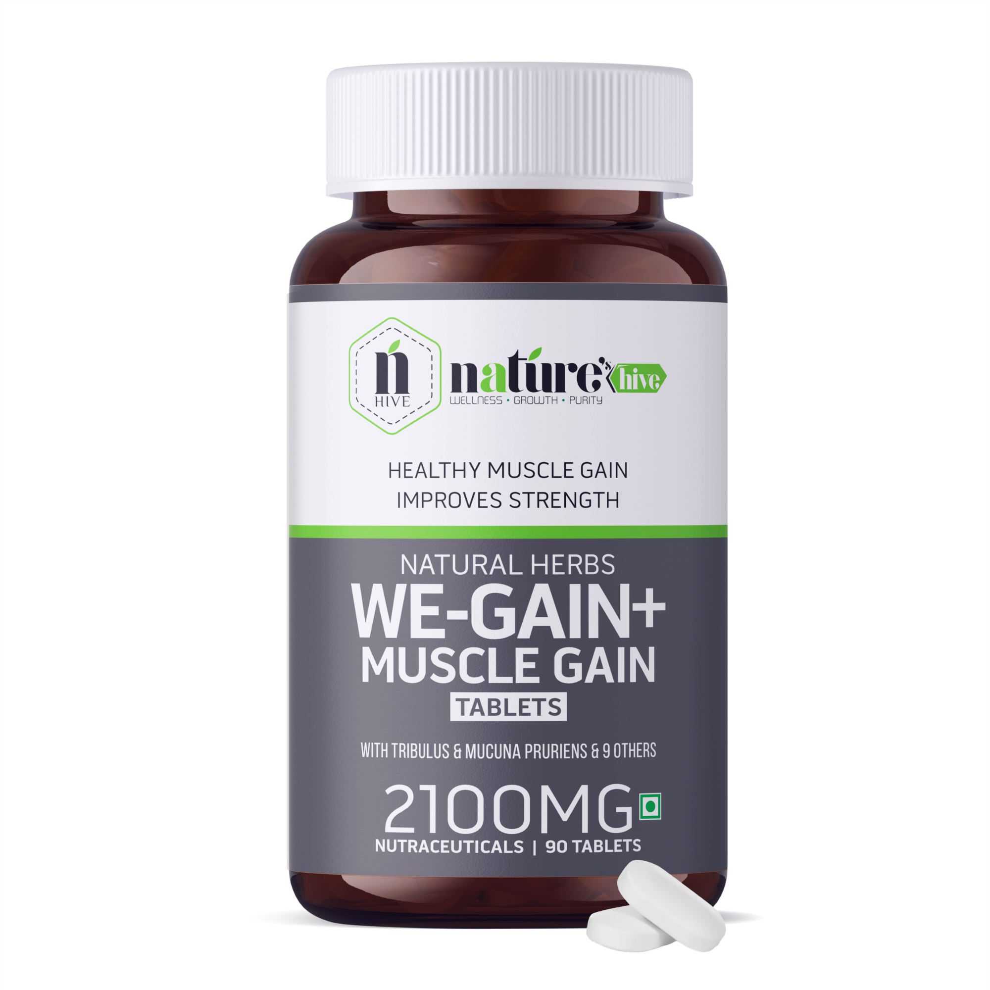 Nature's Hive We-Gain Tablets | Weight Gain & Strength Support | 60 Tablets