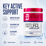 BIONIK NUTRITION Natural Marine Collagen supplement in a 250g jar, featuring a blue label, designed for skin and joint support.
