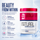 BIONIK NUTRITION Natural Marine Collagen Delight Blue 250g supplement container with label and blue packaging