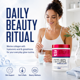 BIONIK NUTRITION Natural Marine Collagen supplement in a 250g package, featuring a blue label and supplement scoop.