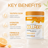 BIONIK NUTRITION Marine Collagen supplement with hyaluronic acid and glutathione in a 250g orange container