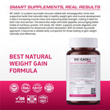 BIONIK NUTRITION WE-GAIN+ Ayurvedic weight gain tablets, 90-count, natural mass gainer supplement in blister pack