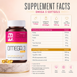BIONIK NUTRITION Omega 3 Softgels bottle with 60 softgel capsules, showing the supplement container and softgel capsules inside.