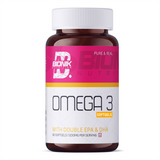 BIONIK NUTRITION Omega 3 Softgels bottle containing 60 softgel capsules on a neutral background.