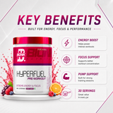 BIONIK NUTRITION Hyperfuel Pre-Workout supplement container showing the 180g label and supplement packaging.