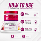 BIONIK NUTRITION Hyperfuel Pre-Workout supplement container with 180g label, featuring vibrant packaging and product branding.