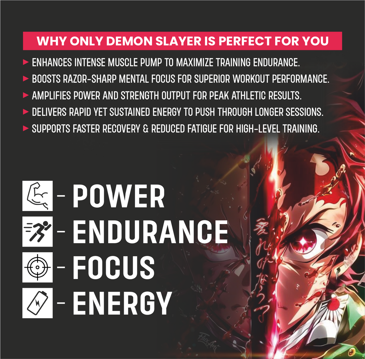 BIONIK NUTRITION Demon Slayer Pre-Workout supplement 180g container with label showing product name and flavor.