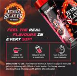 BIONIK NUTRITION Demon Slayer Pre-Workout supplement container, 180g, with vibrant label design for enhanced workout energy.