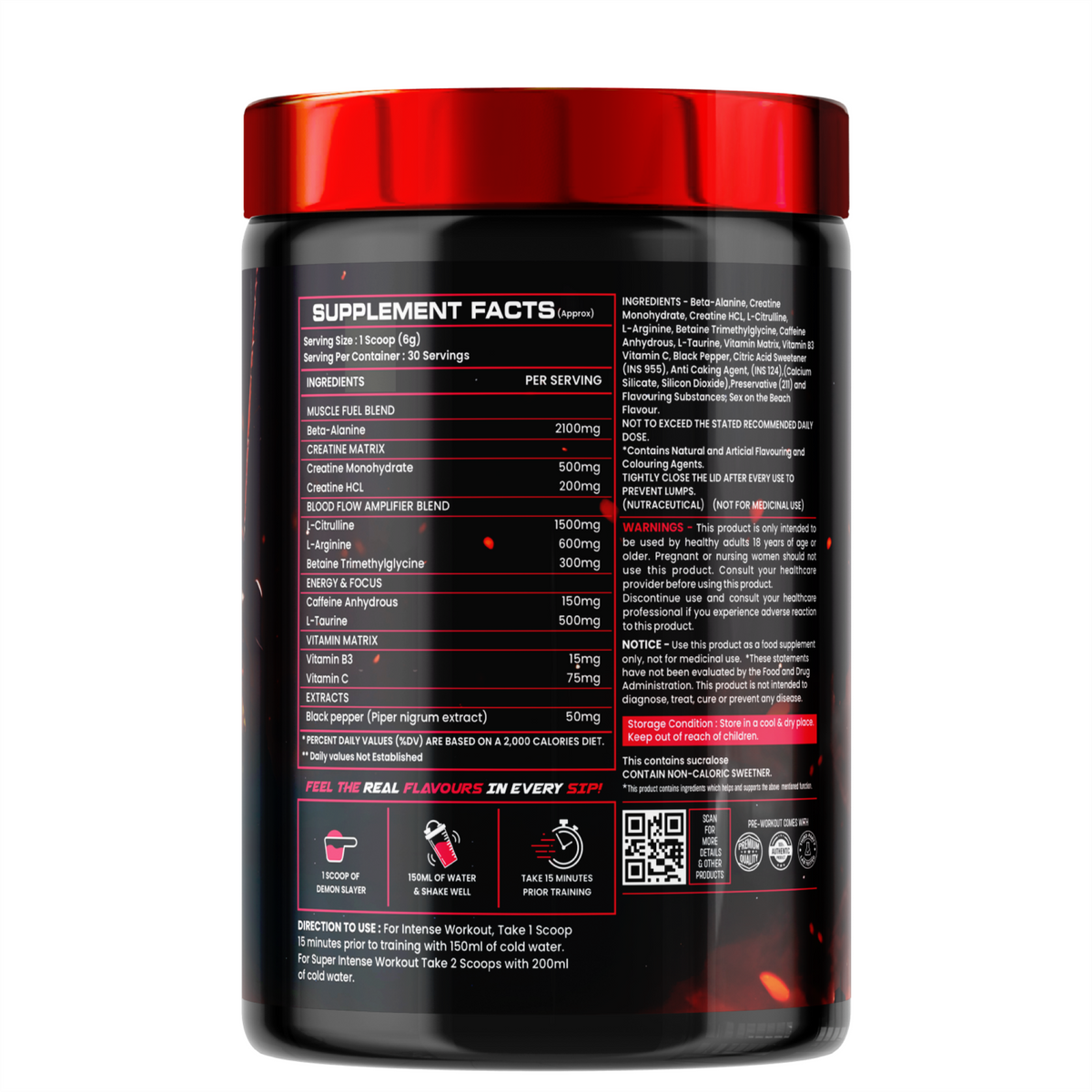 BIONIK NUTRITION Demon Slayer Pre-Workout supplement in 180g container, showing the product label and packaging.