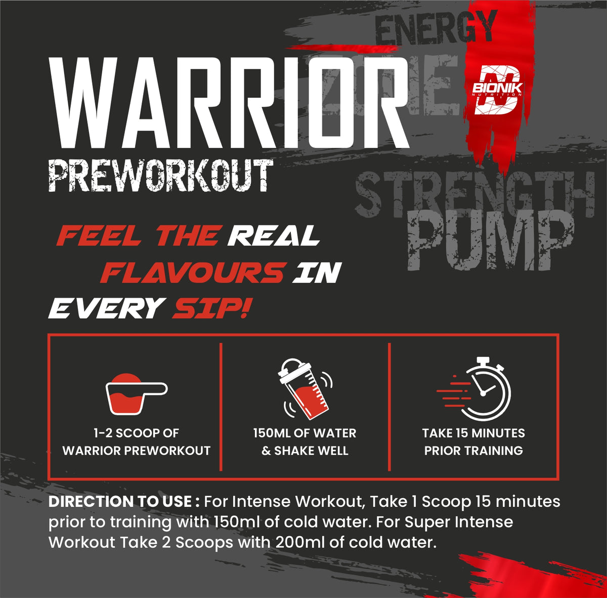 BIONIK NUTRITION Warrior Zone Pre-Workout supplement 300g jar with label, designed for energy and performance enhancement.