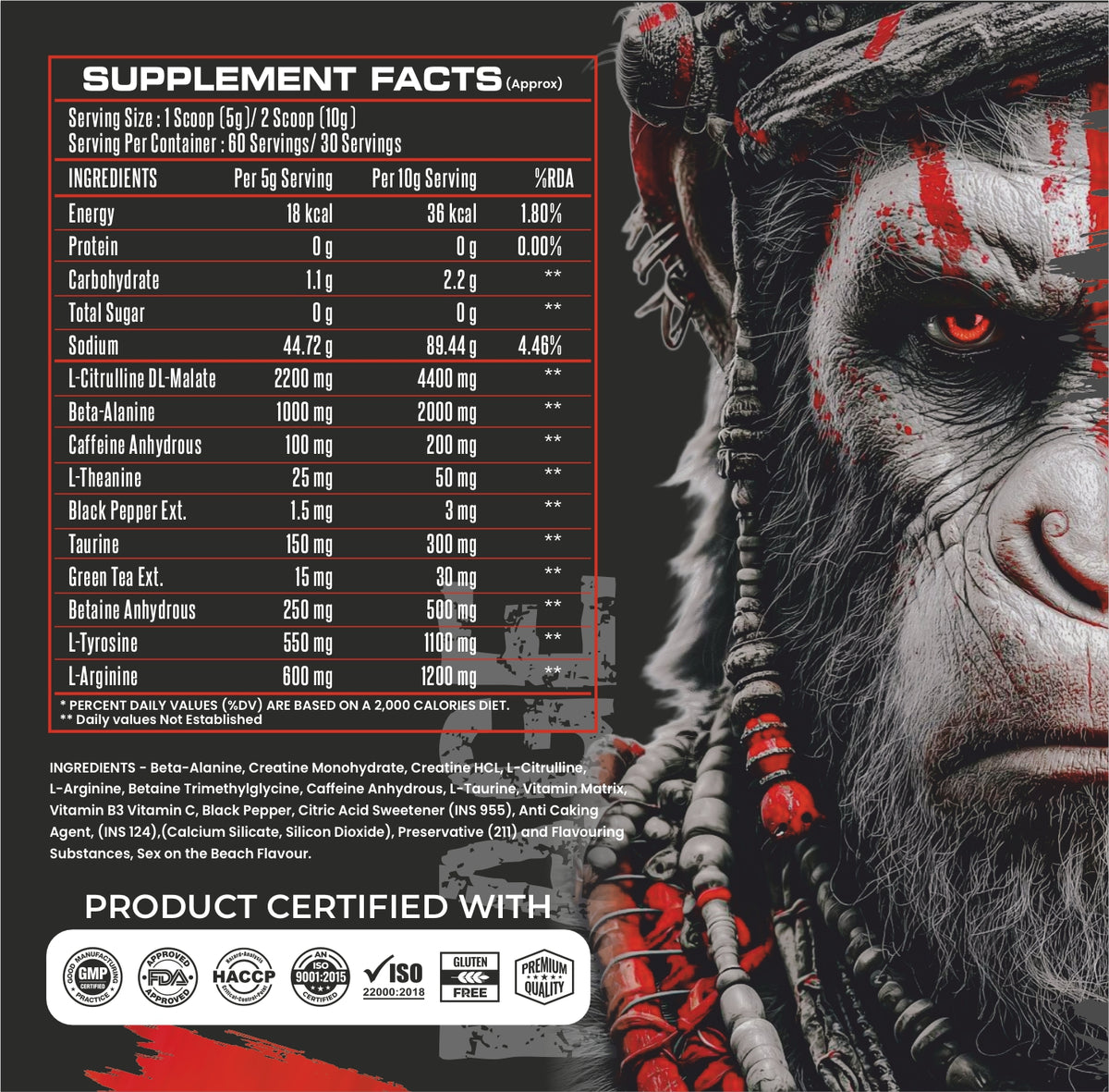 BIONIK NUTRITION Warrior Zone Pre-Workout supplement 300g jar with label in Lusty Tango flavor, ready for fitness use.