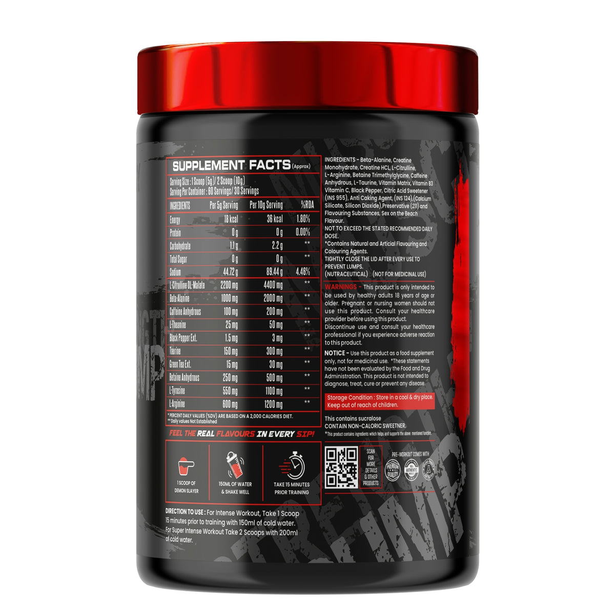 BIONIK NUTRITION Warrior Zone Pre-Workout supplement in 300g container with Lusty Tango flavor, ready for gym use.