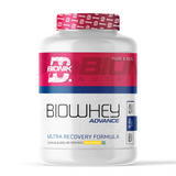 BIONIK NUTRITION Bio Whey Protein powder container, whey protein supplement with BCAAs and creatine, 1 kg jar.