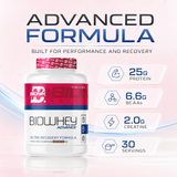 BIONIK NUTRITION Bio Whey Protein powder container with BCAAs and Creatine, 1kg, showing the supplement packaging.