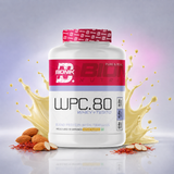 BIONIK NUTRITION WPC 80 Whey Protein Concentrate supplement container with label showing product details and ingredients.