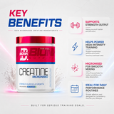 BIONIK NUTRITION Creatine Monohydrate sports nutrition powder in a 240g container for muscle support and energy.