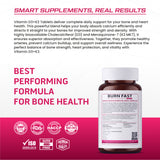 BIONIK NUTRITION Vitamin D3 + K2 Tablets bottle with 120 tablets, supplement bottle with label showing product details.