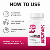 BIONIK NUTRITION Magnesium Glycinate Tablets 2000 mg bottle with 60 vitamins and minerals supplement tablets.
