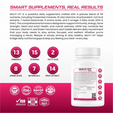 BIONIK NUTRITION Multi-Vit Multivitamin bottle with 60 tablets, featuring 59 nutrients for overall health support.