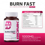 BIONIK NUTRITION Burn Fast Fat Burner Tablets, weight management supplement bottle with 120 tablets for fat burning support