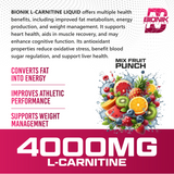 BIONIK NUTRITION L-Carnitine Liquid weight management supplement in Mix Fruit Punch flavor, 450 ml bottle with orange and purple liquid