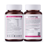 BIONIK NUTRITION L-Carnitine Tablets for weight management, showing 60 tablets in a bottle, natural supplement for fitness.