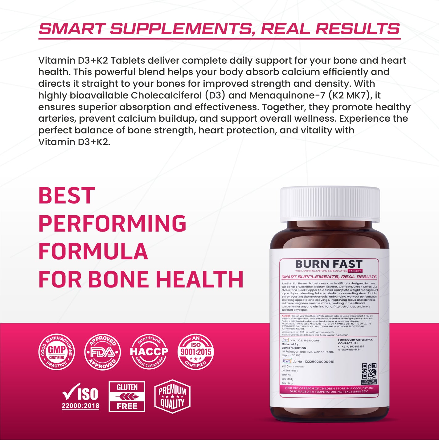 BIONIK NUTRITION Vitamin D3 + K2 Tablets image 5
