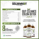 Goldenroot Bionik herbal juice bottle, 500ml, Ayurvedic digestive wellness with Triphala and lemongrass ingredients.