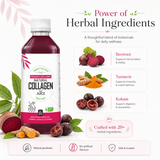 Goldenroot Herbal Collagen Juice in a 500ml bottle, featuring fresh herbal ingredients and natural collagen from Bionik.