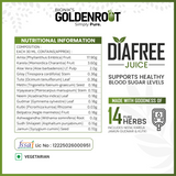 Goldenroot DiaFree herbal juice bottle with neem, karela, and jamun, 500 ml Ayurvedic wellness supplement from Bionik.