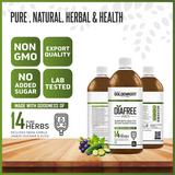 Bionik GoldenRoot DiaFree herbal juice in a 500ml bottle with neem, karela, and jamun for Ayurvedic wellness.