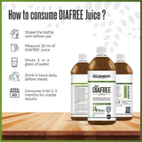 Bionik GoldenRoot DiaFree herbal juice bottle with Neem, Karela, and Jamun for Ayurvedic wellness, 500 ml bottle.
