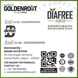 Goldenroot Bionik GoldenRoot DiaFree herbal juice bottle with Neem, Karela, and Jamun for Ayurvedic wellness, 500 ml.